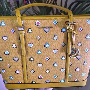 Michael Kors Jet Set Large Printed Signature Logo Tote Bag